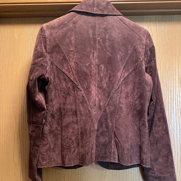 Siena Women's Brown 100% Suede Leather Jacket Size 6 Preppy & Gilmore Girls - Picture 3 of 4